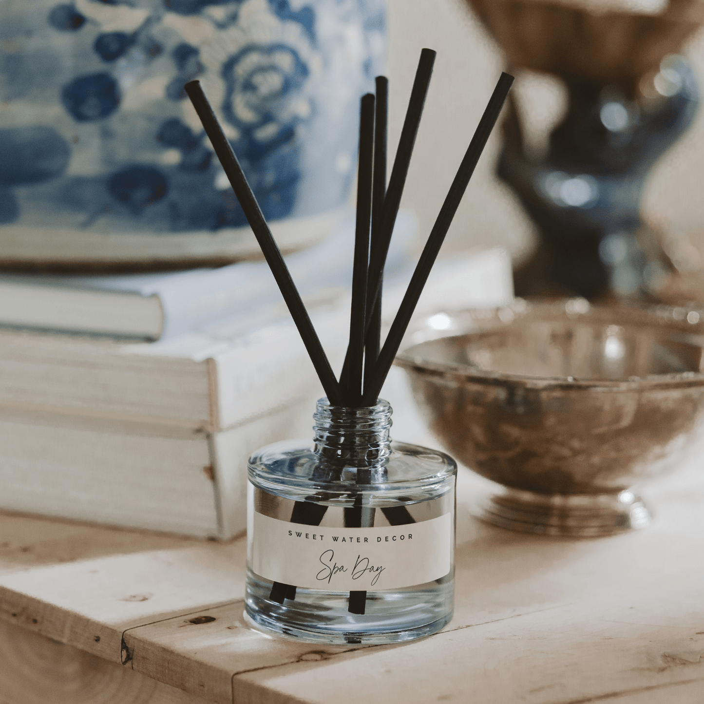 Spa Day Blue Tinted Glass Jar Reed Diffuser