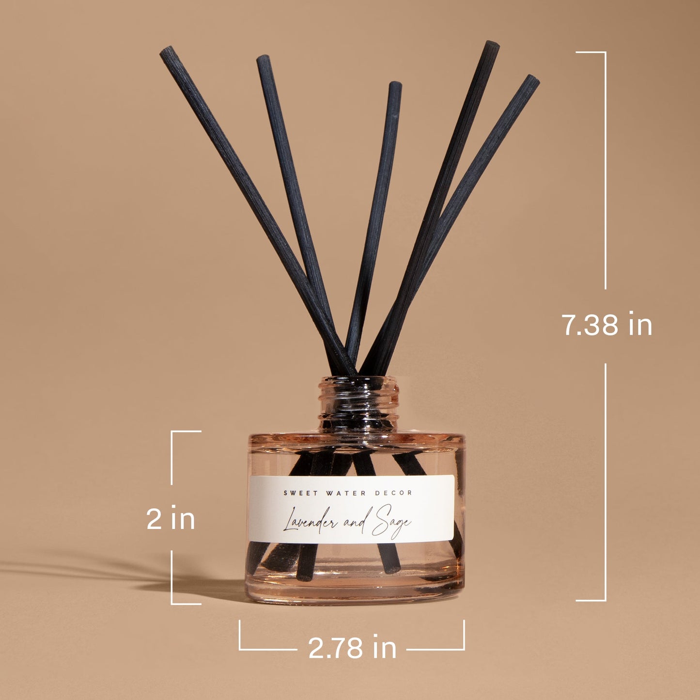 Stress Relief Blue Tinted Glass Jar Reed Diffuser