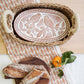 Bread Warmer & Basket Gift Set with Tea Towel - Lovebird Oval