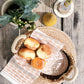 Bread Warmer & Basket Gift Set with Tea Towel - Bird Oval