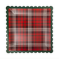 Red Plaid Paper Dinner Plate 10"
