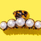 Brown Tortoise Pearl Claw Clip