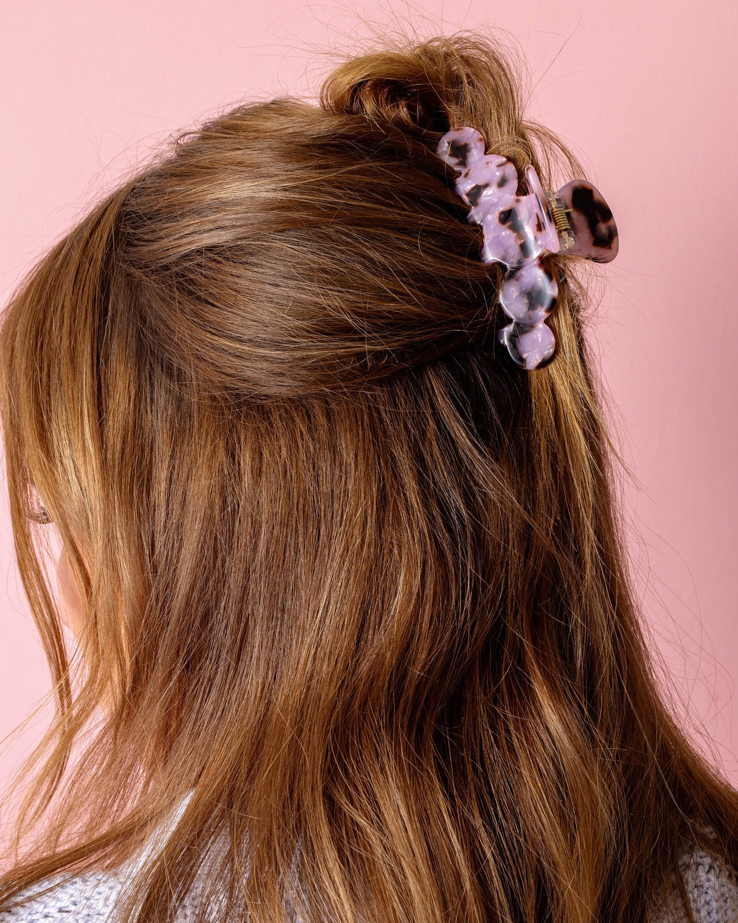 Pink Tortoise Claw Clip