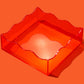 Orange Square Wavy Tray