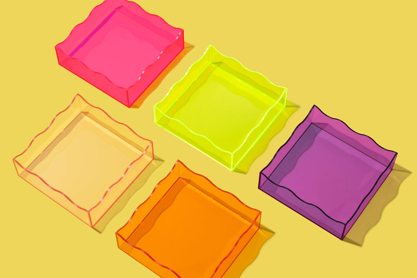 Hot Pink Square Wavy Tray