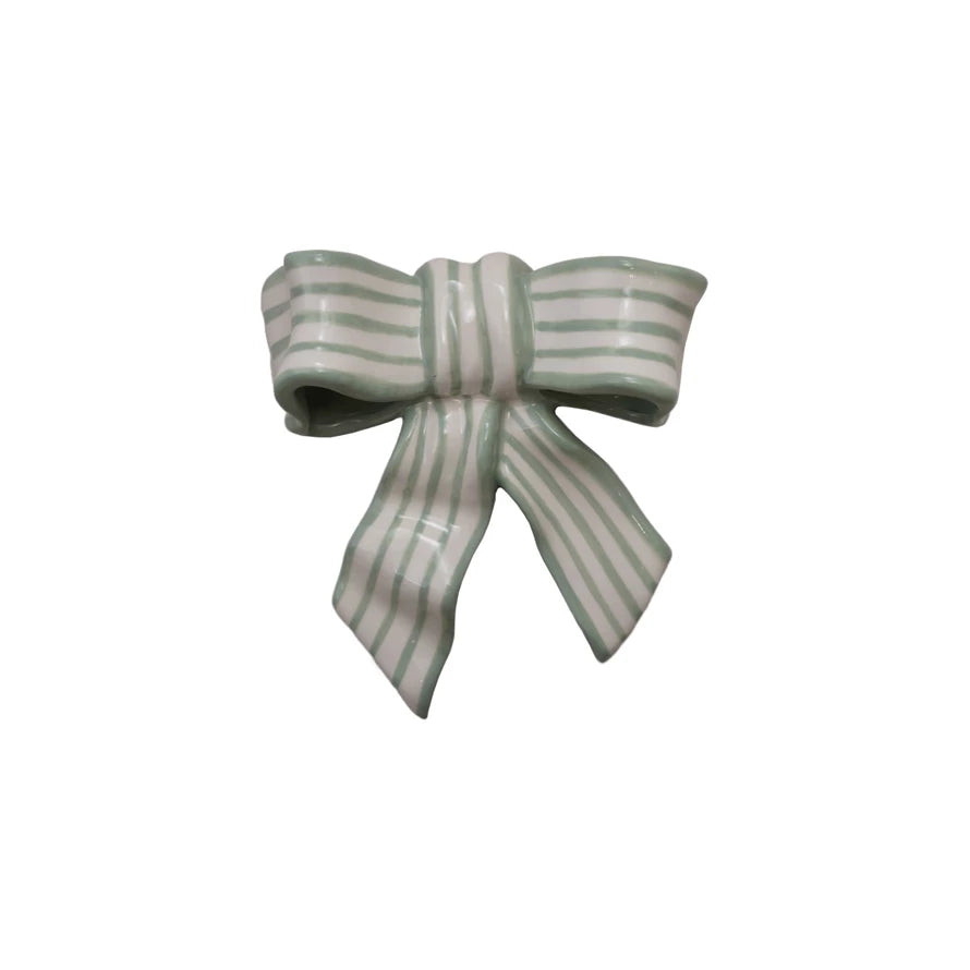 Stoneware Striped Bow Décor/Wall Hanging