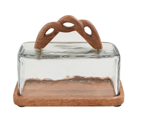 Twisted Handle Butter Dish