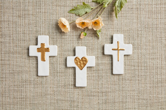 Ceramic Gold Cross ~ 3 Styles to Choose From