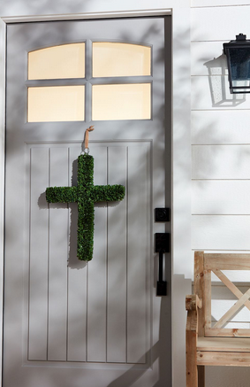 Boxwood Cross Door Hanger