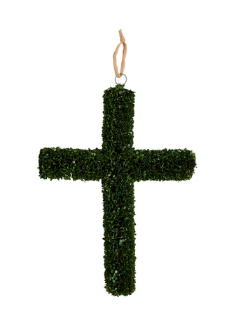 Boxwood Cross Door Hanger