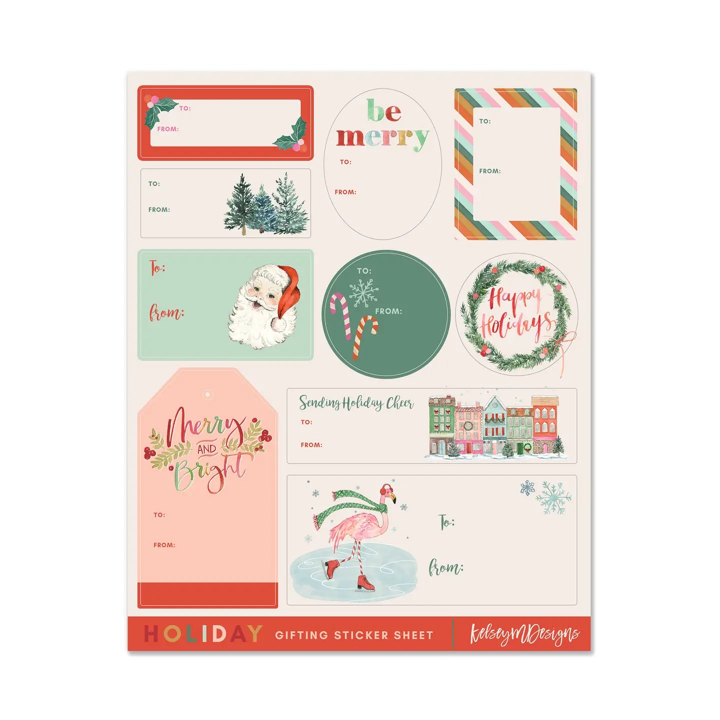 Vintage Christmas Gift Tags Sticker Sheet