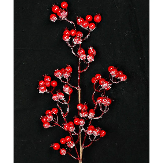 Crabapple Berry Clusters Spray-Red