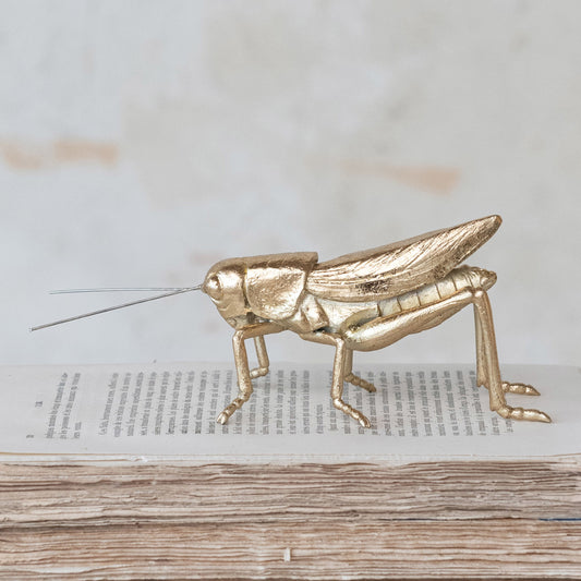 Resin & Metal Grasshopper, Gold Finish