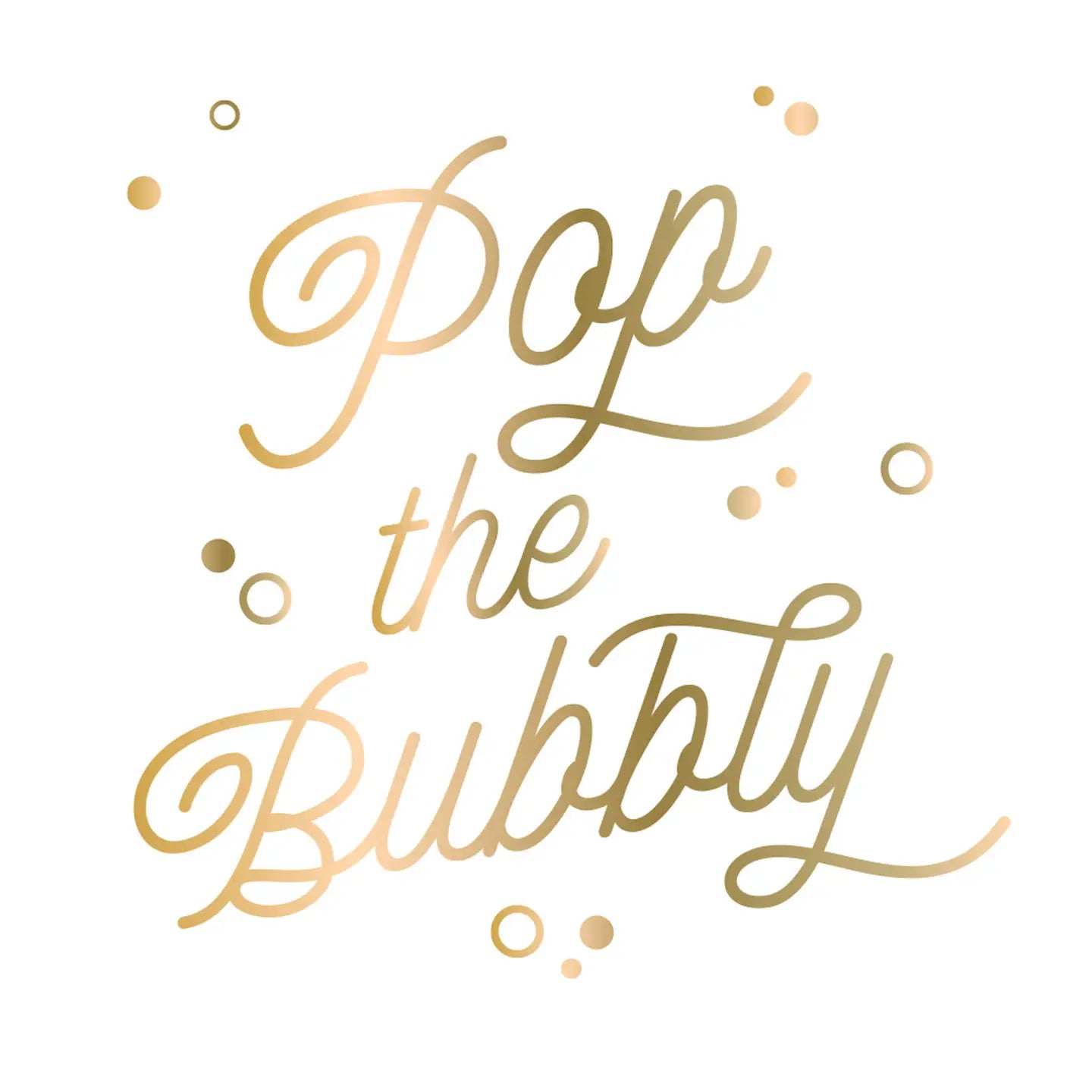 Funny Cocktail Napkins | Pop the Bubbly - Foil - 20ct