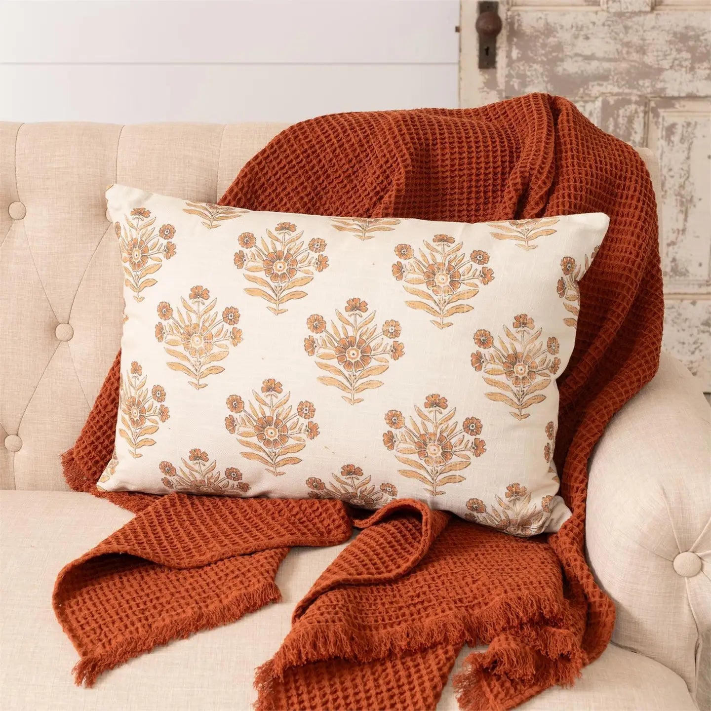 Fall Large Block Print Silhouette Pillow