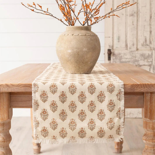 Fall Block Print Silhouette Table Runner