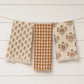 Fall Block Print Silhouette and Check Tea Towels