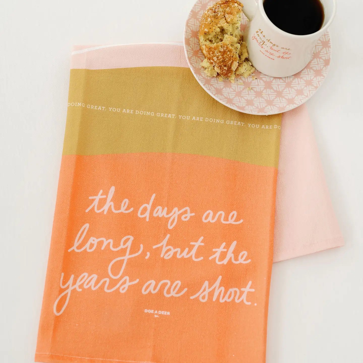 The Days Are Long Full Pattern Tea Towel