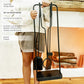 Black Iron Fireplace Tool Set with Shovel Brush Tongs