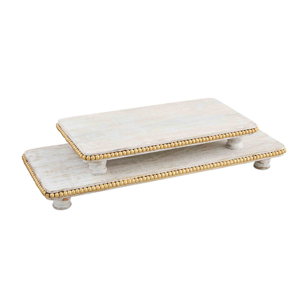 Gold Beaded Serving Board ~ 2 Sizes to Choose From