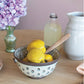 Stoneware Colander with Edge Detail, Reactive Glaze