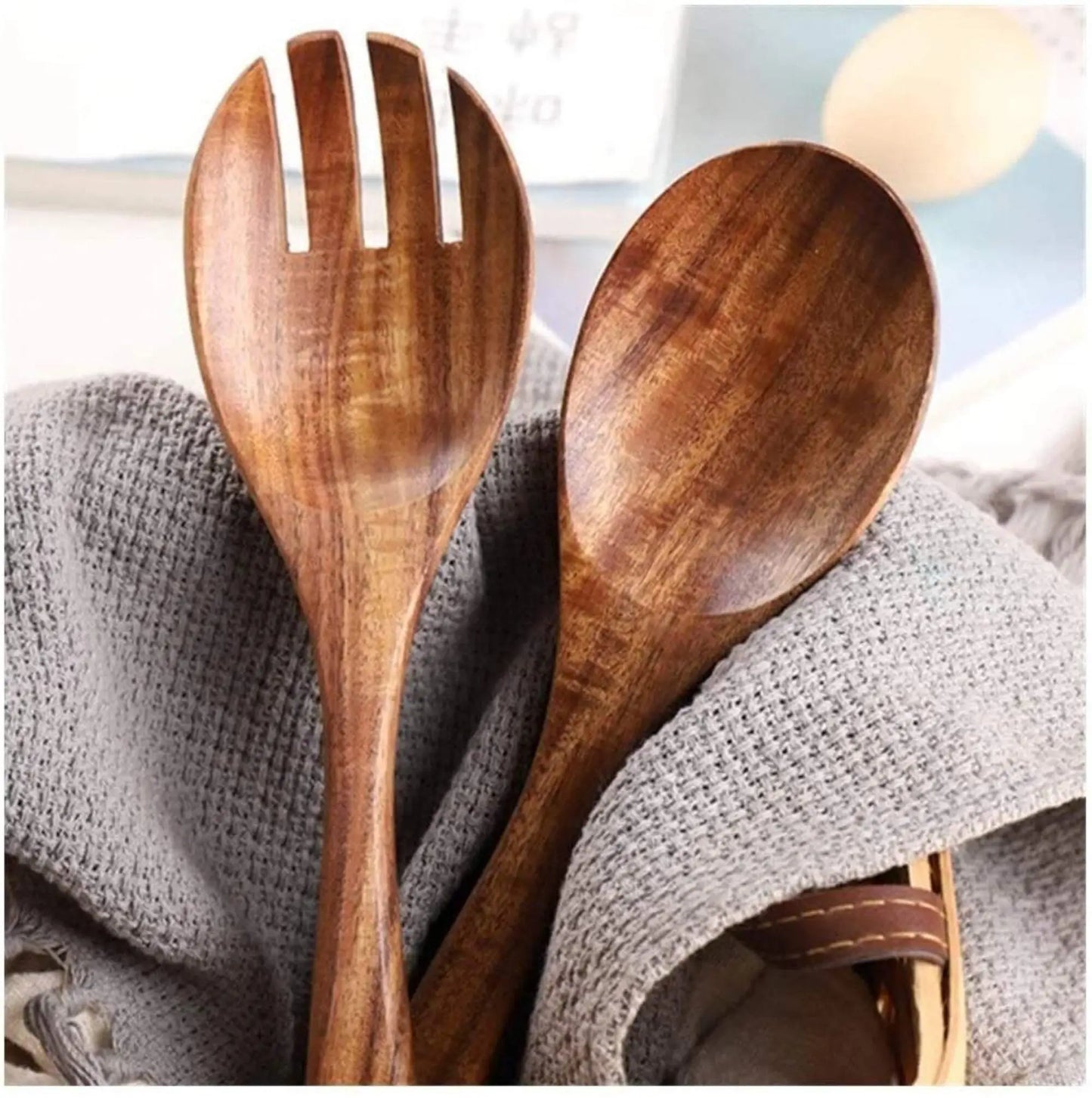 Wood Salad Spoon & Fork Set