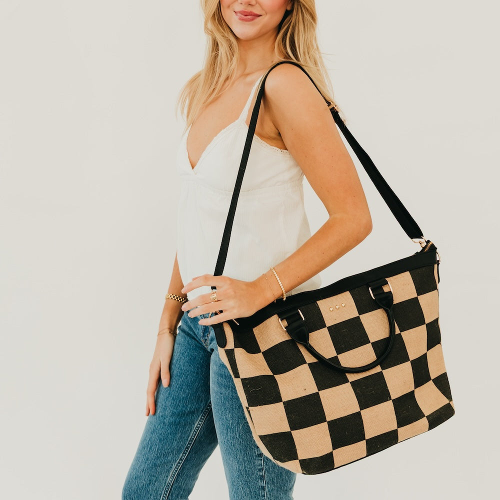 June Jute Tote Bag