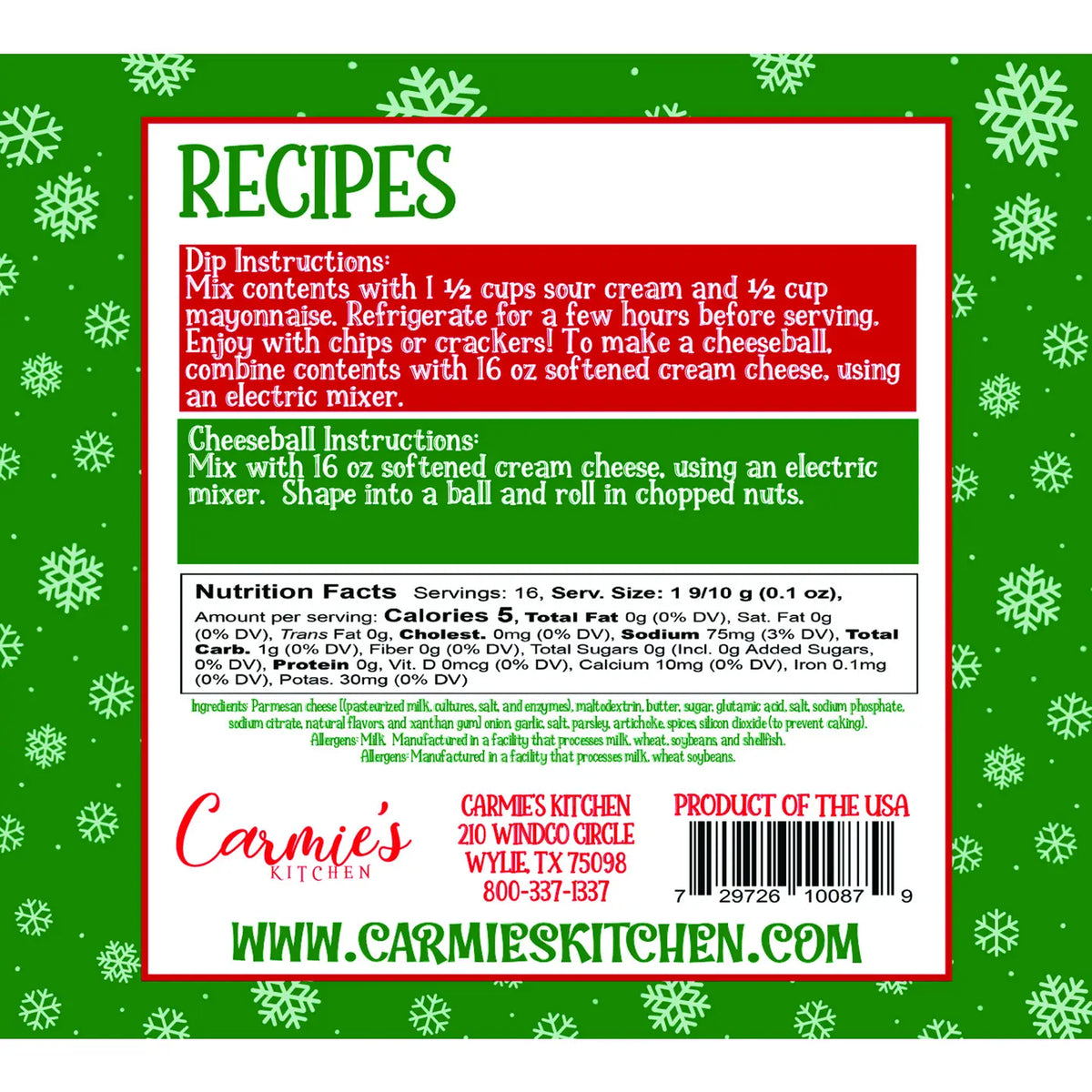 Parmesan Noel Dip Mix