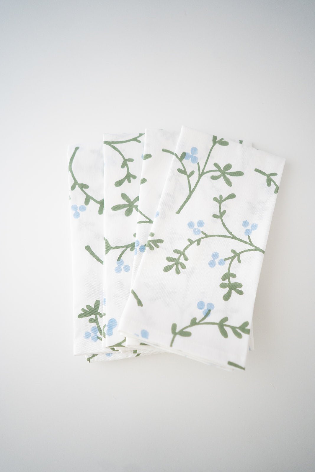 Organic Napkins (set of 4) - Winterberry, Uniform Blue & Sage