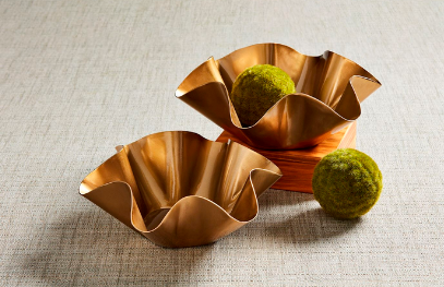 Brass Ruffle Bowl ~ 2 Sizes to Choose From