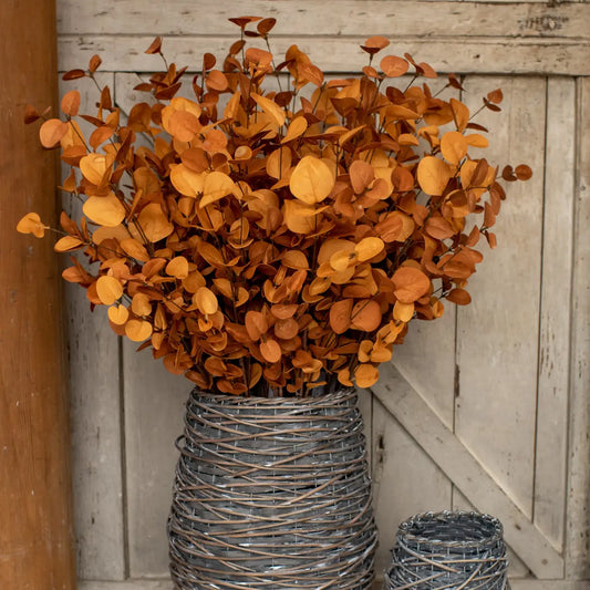 rust colored faux eucalpytus branch