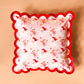 Scalloped Square Throw Pillow-Holly Jolly Santa