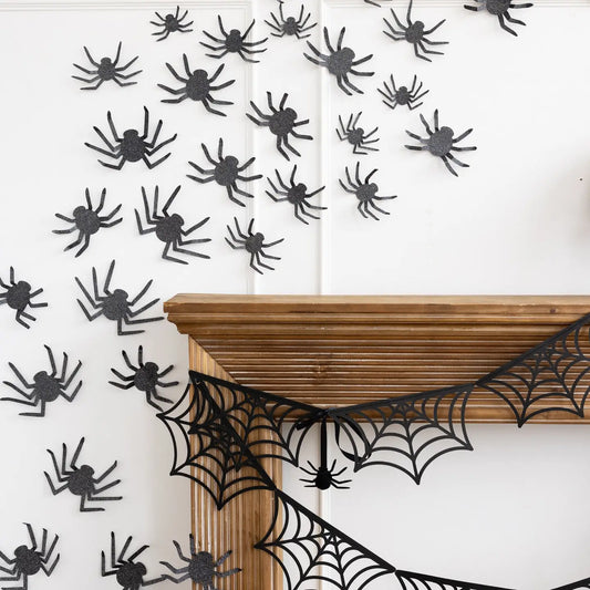 Glittered Wall Décor Spiders