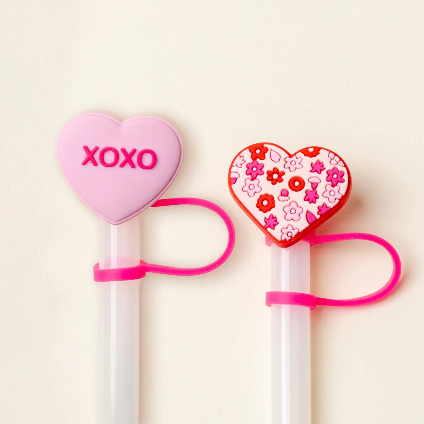 Straw Topper Set-Hugs & Kisses