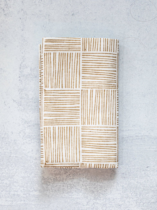 Table Runner (Ivory) - Striped, Chai