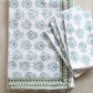 Table Throw - Lotus, Sage & Uniform Blue with Sage Vine Border