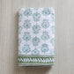Table Throw - Lotus, Sage & Uniform Blue with Sage Vine Border