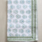 Table Throw - Lotus, Sage & Uniform Blue with Sage Vine Border