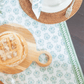 Tablecloth - Lotus, Sage & Uniform Blue