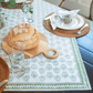 Tablecloth - Lotus, Sage & Uniform Blue