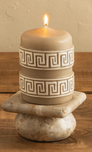 Tan Marble Pillar Holder