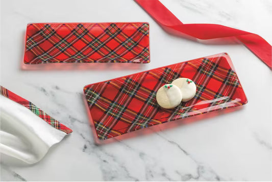 Tartan Plaid Nested Tray Set
