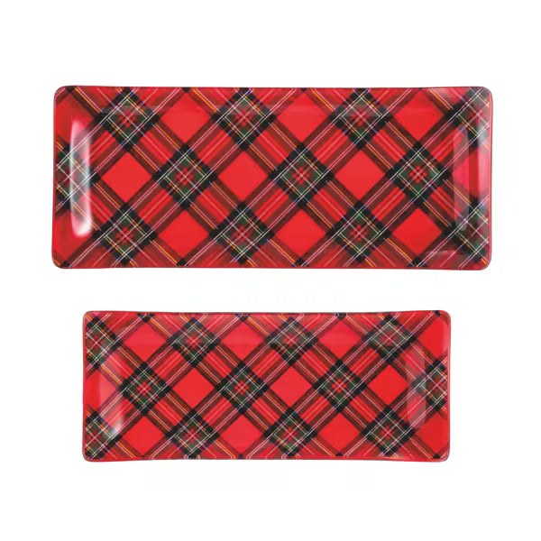 Tartan Plaid Nested Tray Set