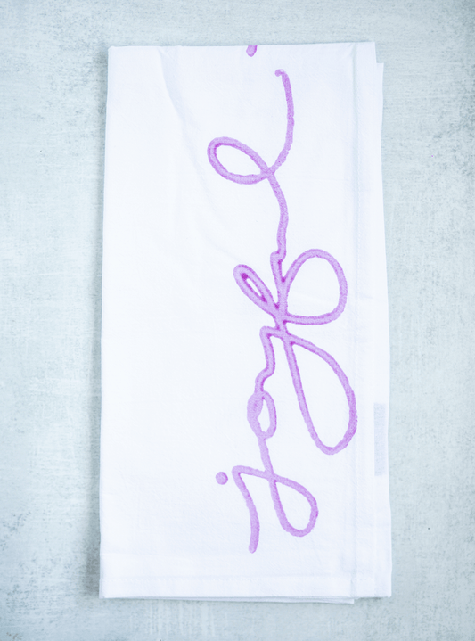Tea Towel - Joyful, Lilac