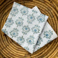 Tea Towel - Lotus, Sage & Uniform Blue