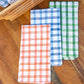 Tea Towel - Plaid, Orange & Melon