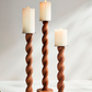 Twisted Wood Candlestick ~ 3 Sizes to Choose From