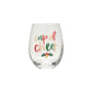 Festive Cup of Cheer Holiday Wine Glass