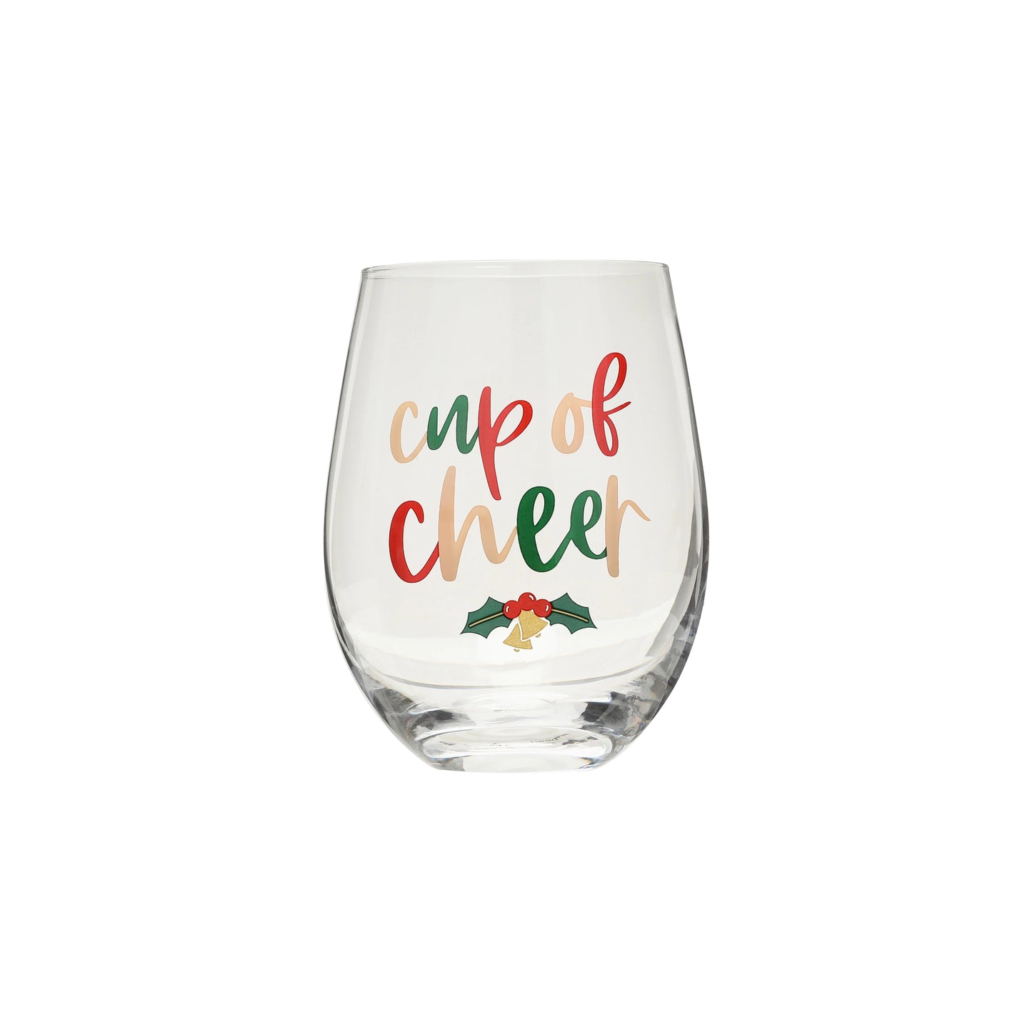 Festive Cup of Cheer Holiday Wine Glass