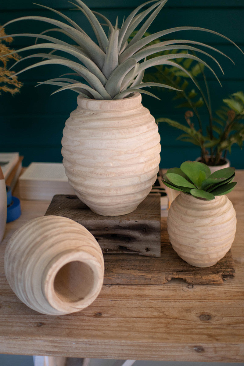 Natural Wood Gourd Pots ~ 3 Sizes